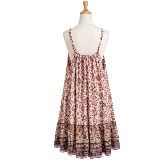 Free People Oversized Boho Swing Dress XS Floral Tunic - Picture 5 of 7